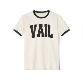 Vail, Colorado Cotton Ringer Graphic Tee - Unisex Vail T Shirt, Vintage Style Tee, Men's/Women's Tee