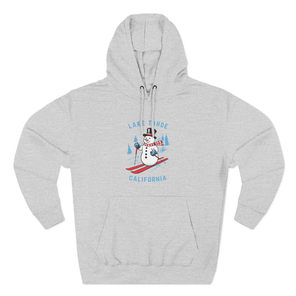 Premium Lake Tahoe, California Skiing Snowman Hoodie