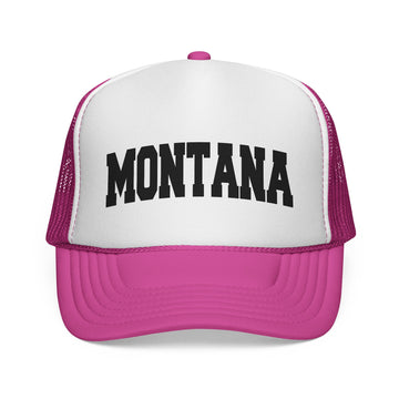 Buy pink Montana Retro Collegiate Style Trucker Hat