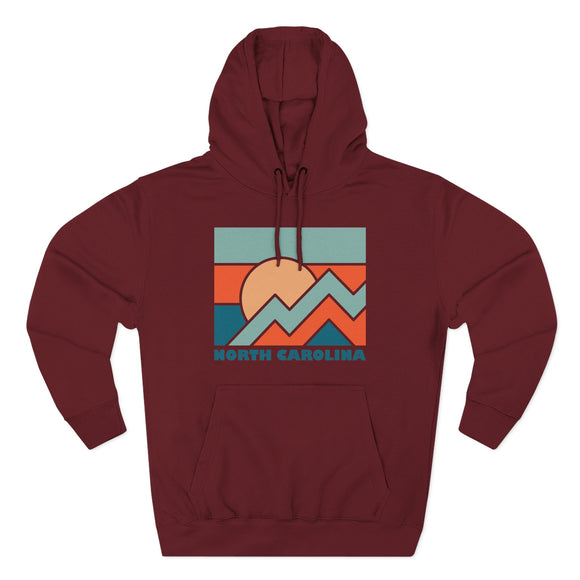 North Carolina Hoodie - Retro Mountain Unisex Sweatshirt