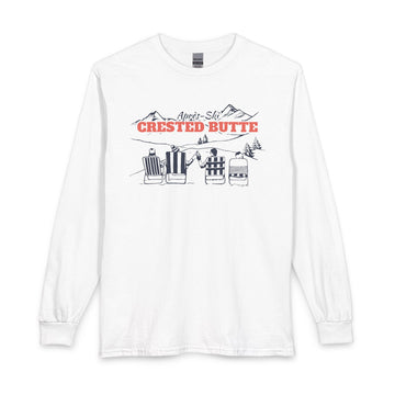 Crested Butte, Colorado Après-ski Long Sleeve Shirt - Mountain Retro Skiing - 0