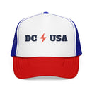 Washington, DC Retro Trucker Hat - Lightning Foam Cap-4