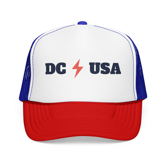 Washington, DC Retro Trucker Hat - Lightning Foam Cap