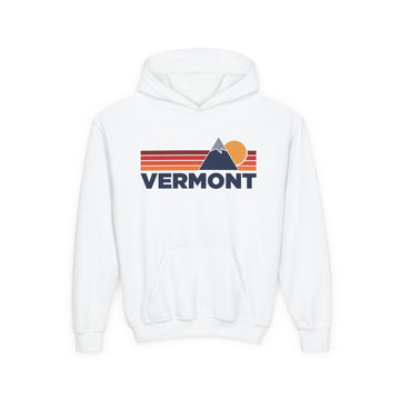 Vermont Youth Hoodie Retro Mountain, Kids Pullover, Vintage Style Vermont Sweatshirt
