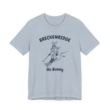 Buy light-blue Breckenridge, Colorado Ski Bunny T‑Shirt — Retro Skiing Graphic Tee