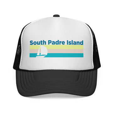 South Padre Island, Texas Retro Sailboat Trucker Hat