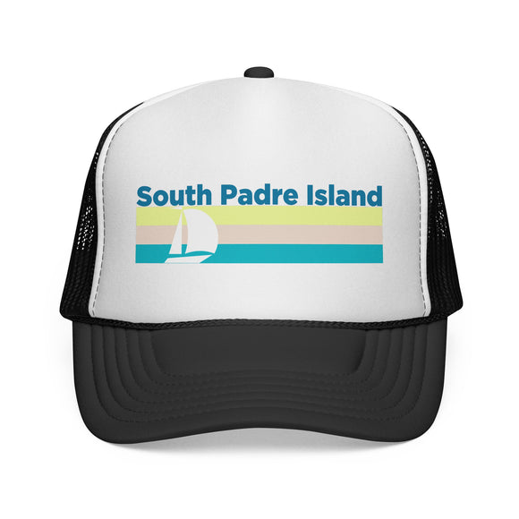 South Padre Island, Texas Retro Sailboat Trucker Hat