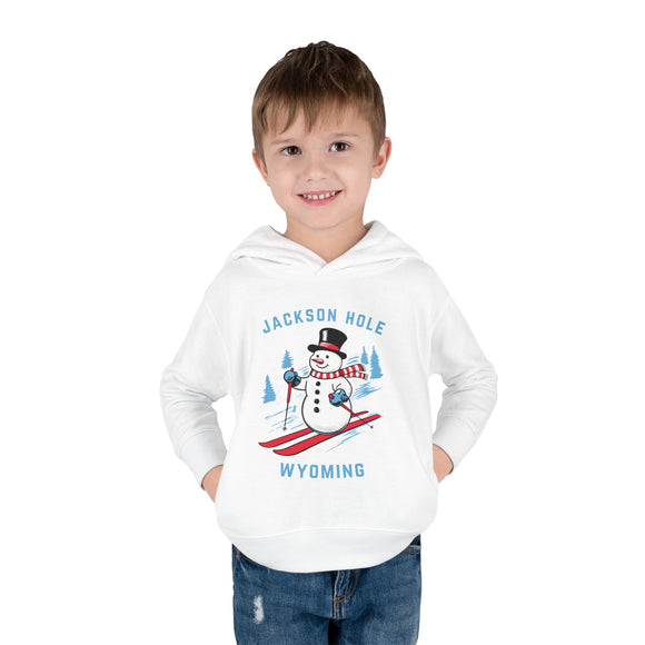 Jackson Hole, Wyoming Toddler Hoodie - Unisex Jackson Hole Skiing Snowman Sweatshirt