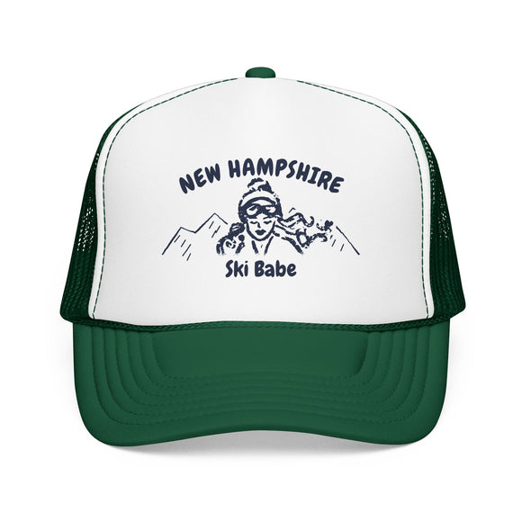 New Hampshire Ski Babe Trucker Hat — Foam Mesh Cap