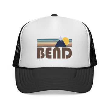 Bend, Oregon Retro Mountains Trucker Hat - Vintage Style Bend Cap