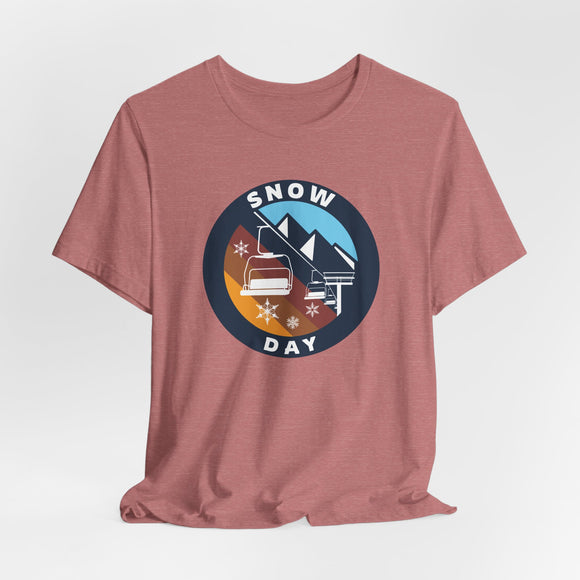Snow Day T Shirt - Retro Ski Lift Snow Day Tee