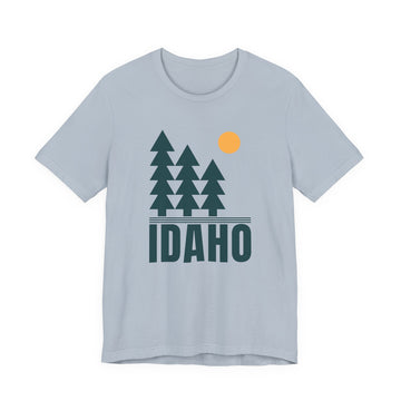 Buy light-blue Idaho T Shirt - Retro Trees Idaho Tee