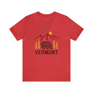 Buy heather-red Vermont T-Shirt - Retro Unisex Vermont Shirt