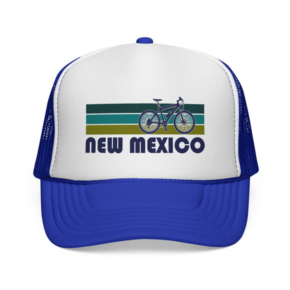New Mexico Retro Bike Trucker Hat - Vintage Style New Mexico Cap