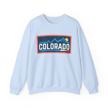 Buy light-blue Colorado Sweatshirt - Mountain Graphic Crewneck - Mountain Box Patch