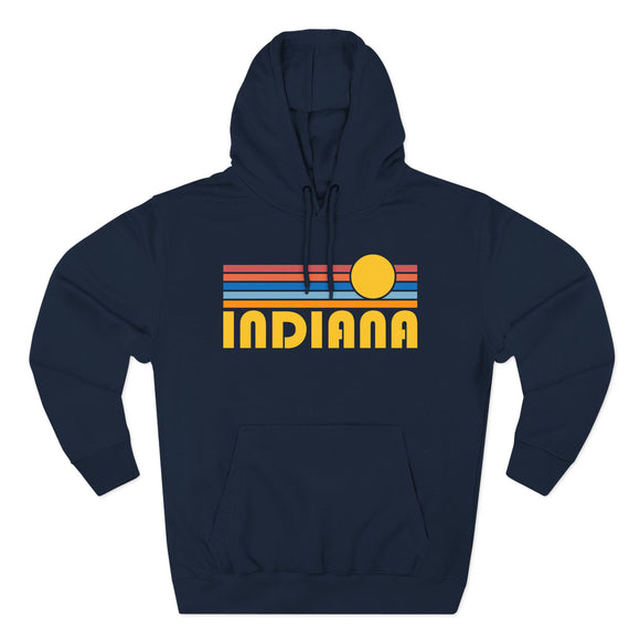 Premium Indiana Hoodie - Retro Sun Unisex Sweatshirt