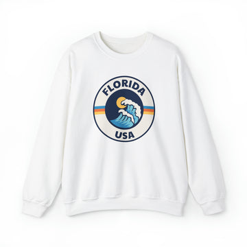 Florida Sweatshirt - Unisex Florida Crewneck Sweatshirt - Wave Circle