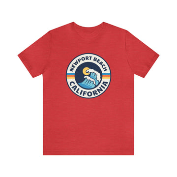 Buy heather-red Newport Beach, California T-Shirt - Retro Unisex Newport Beach Shirt