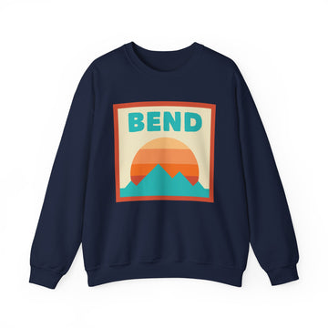 Buy navy Retro Bend, Oregon Sweatshirt, Mountain Sun Design, Unisex Crewneck, Gift for Outdoorsy Friends, Vintage Bend, Oregon Jumper