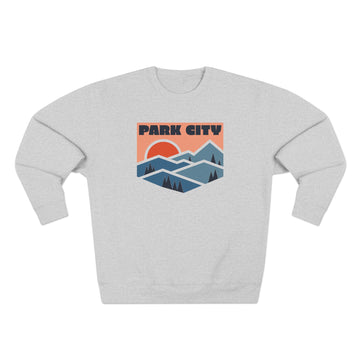 Buy heather-grey Premium Park City, Utah Mountain Graphic Sweatshirt