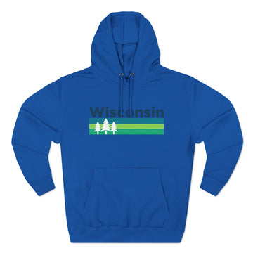 Buy royal-blue Premium Wisconsin Hoodie - Retro Unisex Sweatshirt