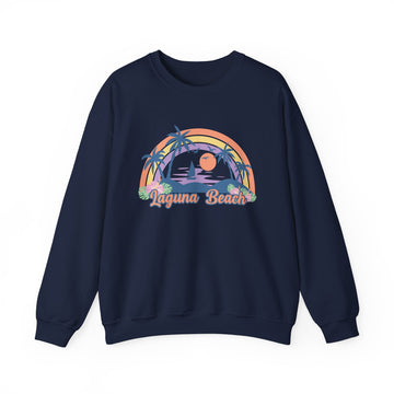 Laguna Beach, California Sweatshirt - Unisex Retro Beach Crewneck Laguna Beach Sweatshirt - 0