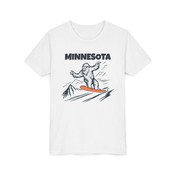 Minnesota Yeti Snowboard Youth Tee - Kids Skiing Shirt