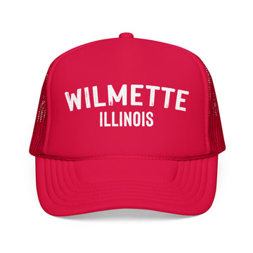 Buy red Wilmette, Illinois Trucker Hat - Foam Wilmette Cap