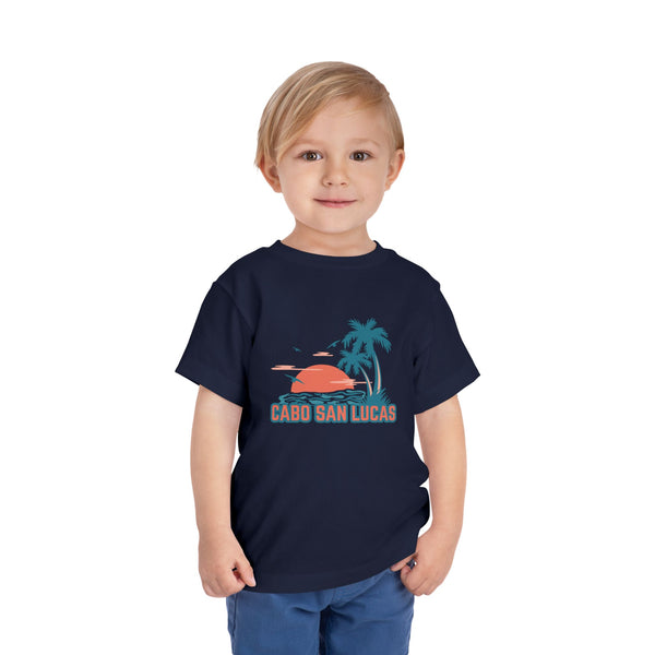 Cabo San Lucas, Mexico Toddler T-Shirt - Retro Palm Tree Toddler Cabo San Lucas Shirt