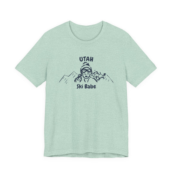 Utah Ski Babe T‑Shirt - Retro Skiing Graphic Tee