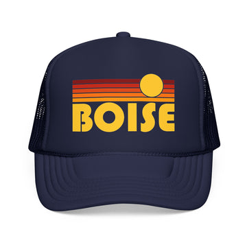 Boise, Idaho Retro Sunset Trucker Hat - 0