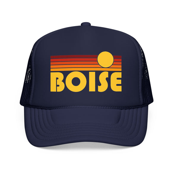 Boise, Idaho Retro Sunset Trucker Hat