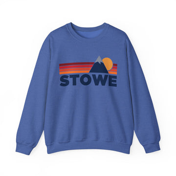Buy heather-sport-royal Stowe, Vermont Sweatshirt Retro Mountains, Stowe Unisex Crewneck, Vintage Cozy Jumper, Gift for Outdoor Lovers