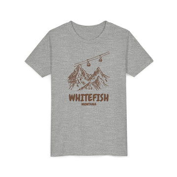 Buy athletic-heather Whitefish, Montana Youth T-Shirt — Vintage Gondola Ski Mountain Tee
