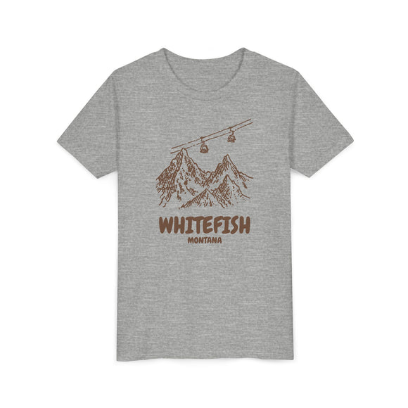 Whitefish, Montana Youth T-Shirt — Vintage Gondola Ski Mountain Tee