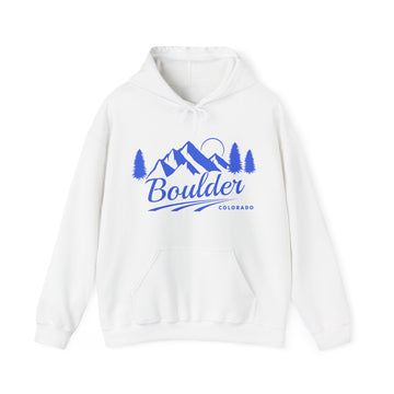 Buy white Boulder, Colorado Hoodie - Unisex Mountain Boulder Hoodie Sweatshirt