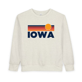 Iowa Toddler Sweatshirt - Retro Sun Iowa Toddler Crewneck Sweatshirt