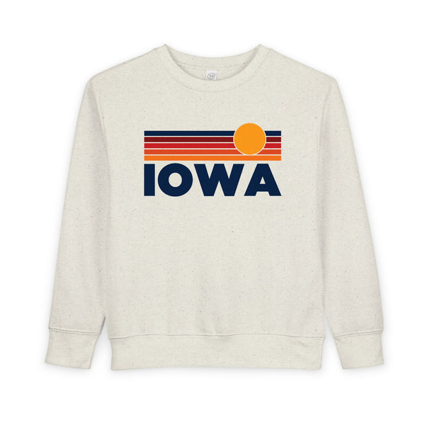 Iowa Toddler Sweatshirt - Retro Sun Iowa Toddler Crewneck Sweatshirt
