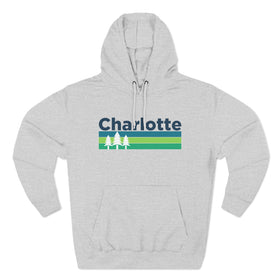 Premium Charlotte, North Carolina Hoodie - Retro Unisex Charlotte Sweatshirt