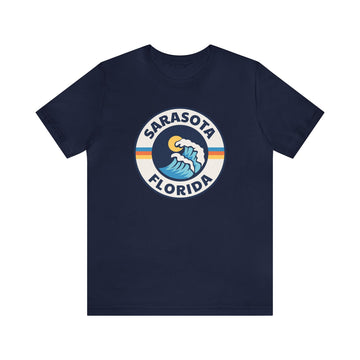 Buy navy Sarasota, Florida T-Shirt - Unisex Sarasota Shirt - Wave Circle