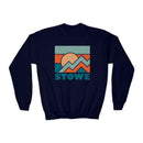 Stowe, Vermont Youth Sweatshirt - Unisex Kid's Stowe Crewneck Sweatshirt-4