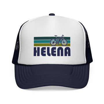 Buy dark-navy Helena, Montana Retro Bike Trucker Hat - Vintage Style Helena Cap