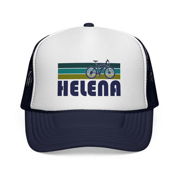 Helena, Montana Retro Bike Trucker Hat - Vintage Style Helena Cap