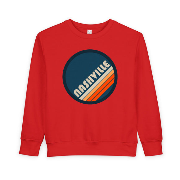 Nashville, Tennessee Toddler Sweatshirt - Retro Nashville Toddler Crewneck Sweatshirt