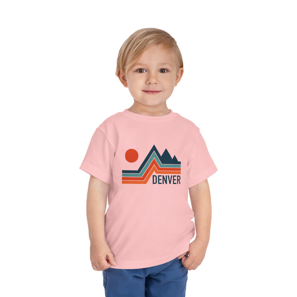 Denver, Colorado Toddler T-Shirt - Retro Palm Tree Toddler Denver Shirt