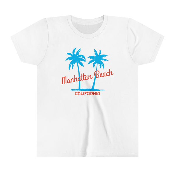 Manhattan Beach, California Youth Shirt - Retro Palm Tree Manhattan Beach Kid's T-Shirt
