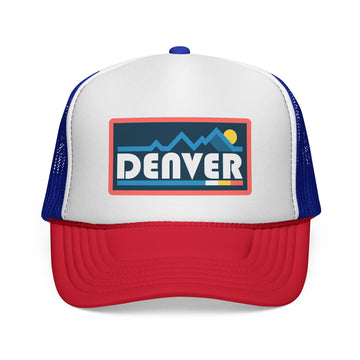 Denver, Colorado Retro Mountains Trucker Hat - Vintage Style Denver Cap