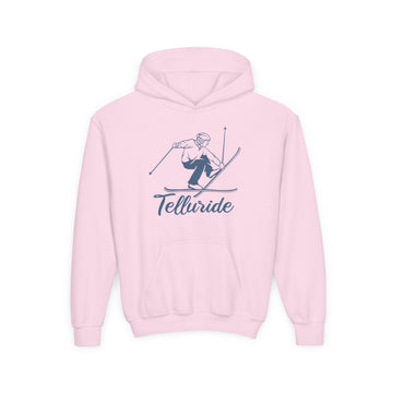 Buy light-pink Telluride, Colorado Youth Hoodie - Snow Ski Kids Telluride Hooded Sweatshirt