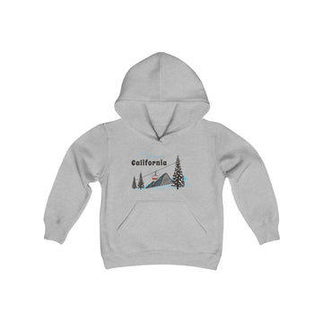 Buy sport-grey Retro California Youth Hoodie - Mountain California Kids Sweatshirt, Cute California Children's Pullover