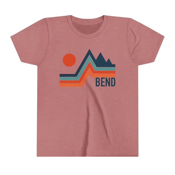 Bend, Oregon Youth Shirt - Retro Mountain Bend Kid's T-Shirt